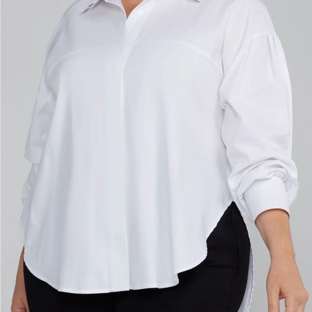 Women's White Button-Up Blouse - Picture 4 of 4